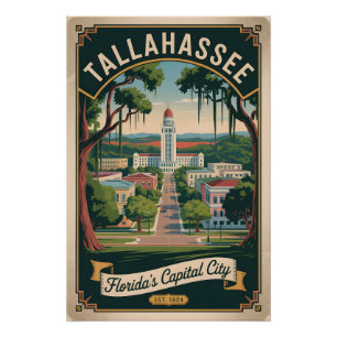 Pôster Viagem Retro Alta Tallahassee Flórida