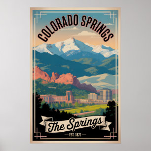 Poster Viagem Retro Colorado Springs Colorado