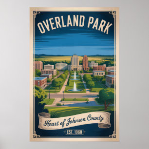 Poster Viagem Retro Overland Park Kansas Vintage