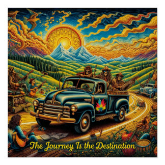 Pôster Viagem Retro pelas Estradas
