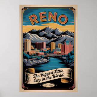 Poster Viagem Retro Reno Nevada Vintage