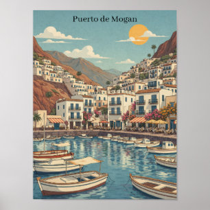 Poster Viagem Retro Vintage Puerto de Mogán Gran Canária