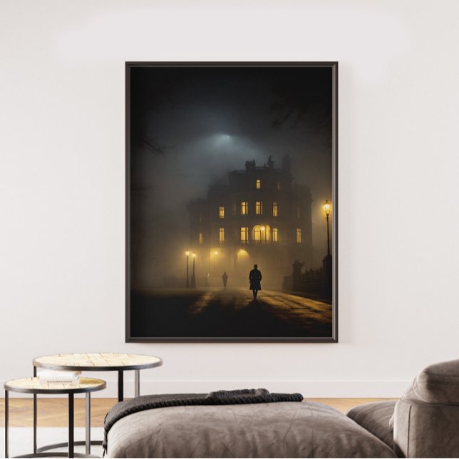 Poster Viagem Silenciosa Pela Meia-Noite (poster art deco style, poster wall adhesive, poster wall art, poster art house, poster art black and)