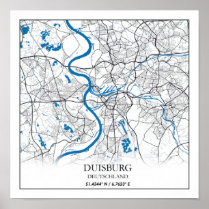 Poster Viagem Simples de Mapa da Cidade de Alemanha de Du