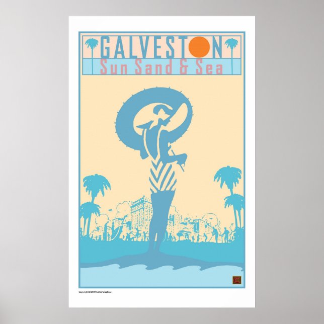 Poster VIAGEM-Texas-Galveston (Frente)