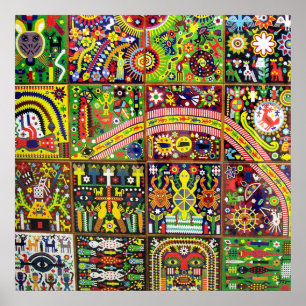 Pôster Viagem tribal maia mexicano de Boho da arte de