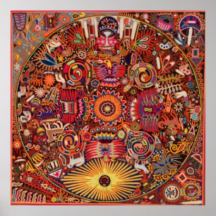 Pôster Viagem tribal maia mexicano de Boho da arte de