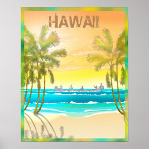 Poster Viagem Vintage Hawaii