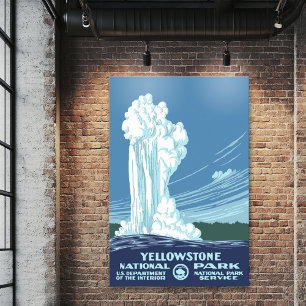 Poster Viagem WPA Yellowstone Vintage Grande Vintage