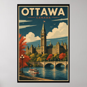 Poster Viagens Antigas Ottawa Canadá