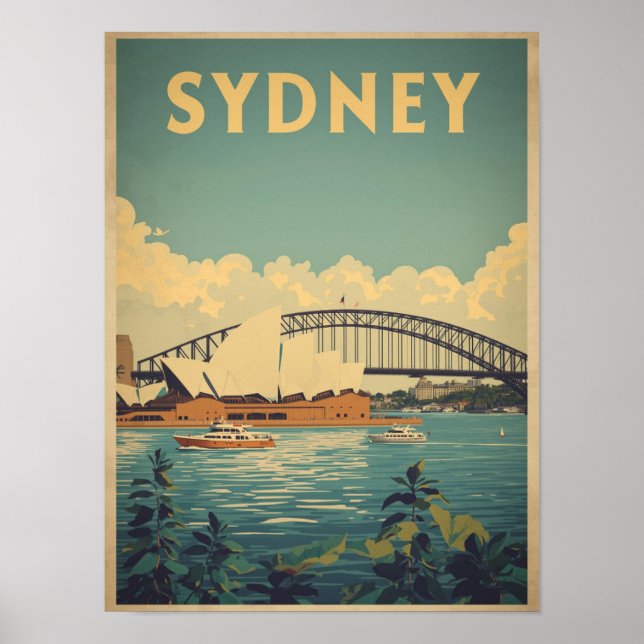 Poster Viagens Antigas por Sydney (Frente)