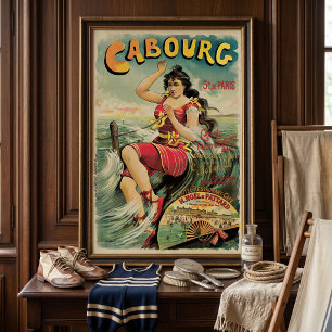 Poster Viagens Antigas, Resort de Praia, Cabourg França