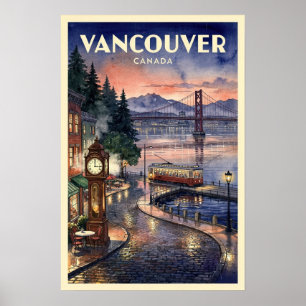 Poster Viagens Antigas Vancouver Canadá
