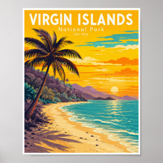 Poster Viagens ao Parque Nacional das Ilhas Virgens Vinta