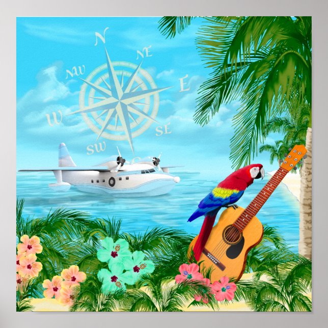 Pôster Viagens tropicais (Frente)