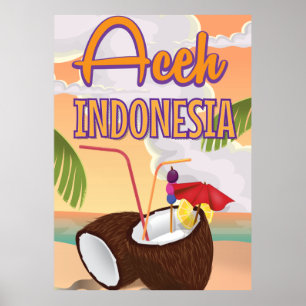 Pôster Viagens vintage Aceh Indonésia
