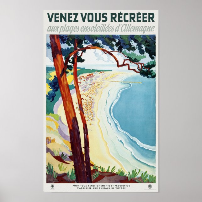 Poster Viagens vintage Alemanha 1935 (Frente)
