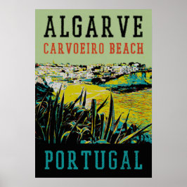 Poster Viagens vintage Algarve Carvoeiro Beach Portugal
