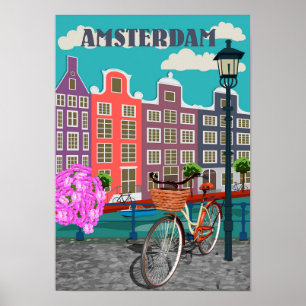 Poster Viagens vintage Amsterdam