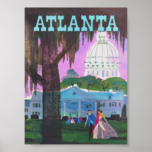 Poster Viagens vintage Atlanta Georgia (Frente)