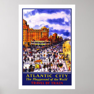 Pôster Viagens vintage, Atlantic City