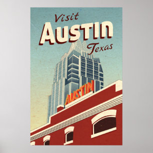 Pôster Viagens vintage Austin Texas