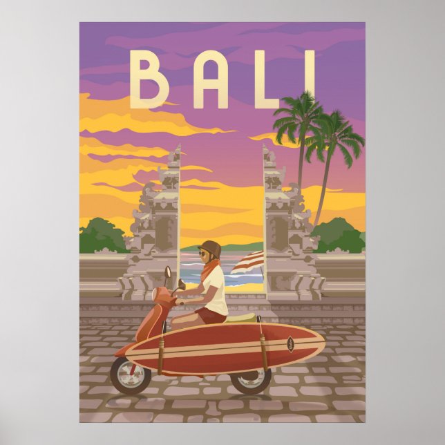 Poster Viagens vintage Bali (Frente)