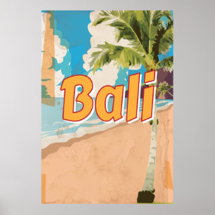 Pôster Viagens vintage Bali Beach