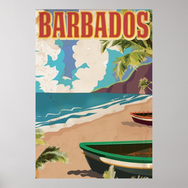 Poster Viagens vintage Barbados (Frente)