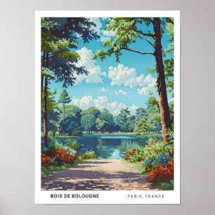 Poster Viagens vintage Bois de Bolougne Paris França