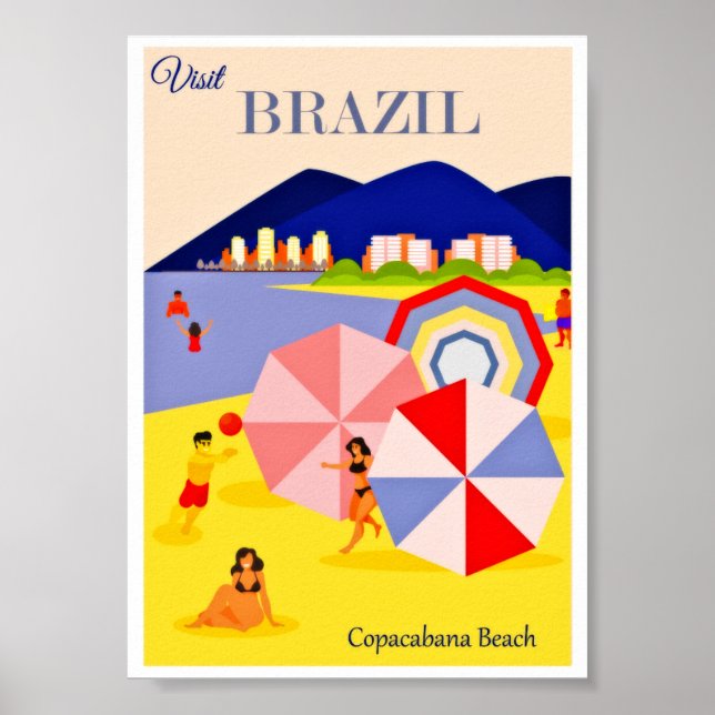 Poster viagens vintage Brasil  (Frente)