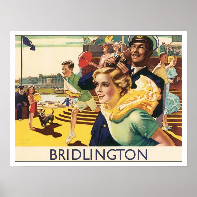 Poster Viagens vintage Bridlington Inglaterra (Frente)