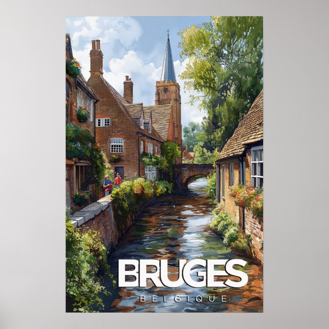 Poster Viagens vintage Bruges (Frente)