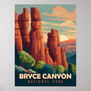 Poster Viagens vintage Bryce Canyon National Park Utah