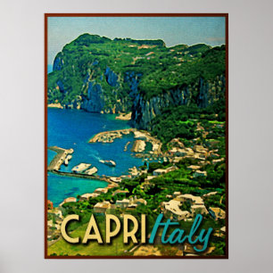 Poster Viagens vintage Capris Itália