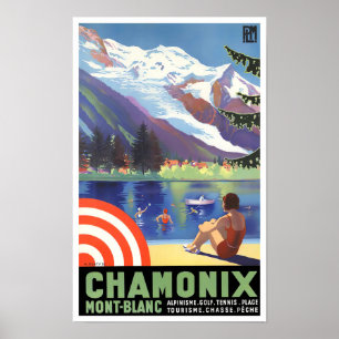 Poster Viagens vintage Chamonix França