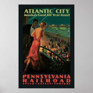 Pôster Viagens vintage,Cidade Atlântica