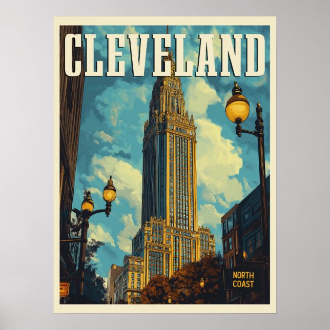 Poster Viagens vintage Cleveland (Frente)