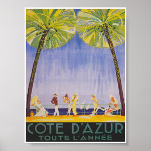 Poster Viagens vintage Cote d' Azur France