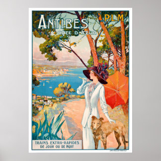 Poster Viagens vintage - Côte d'Azur - Antibes France