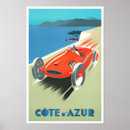Poster Viagens vintage Cote D'Azur France