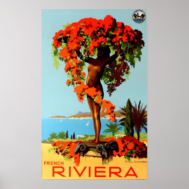 Poster Viagens vintage - Côte d'Azur - Riviera Francesa (Frente)