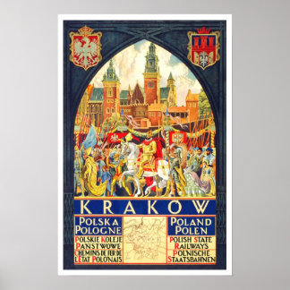 Poster Viagens vintage, Cracóvia