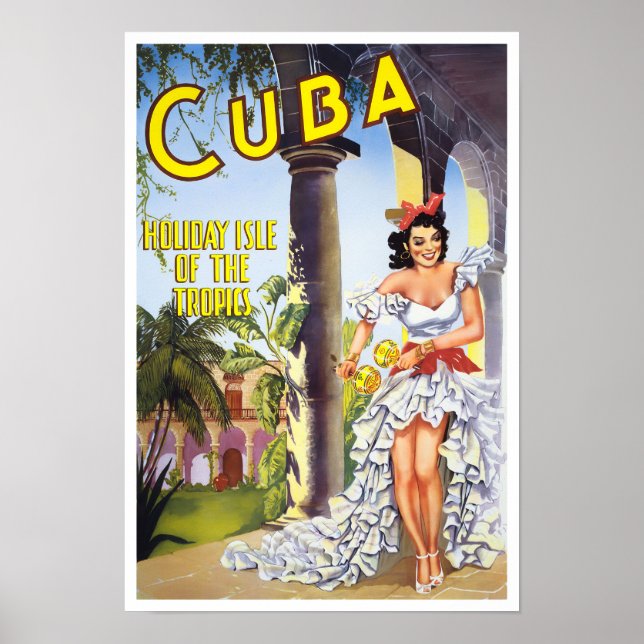 Poster Viagens vintage Cuba (Frente)