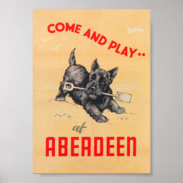 Poster Viagens vintage da Aberdeen Scotland