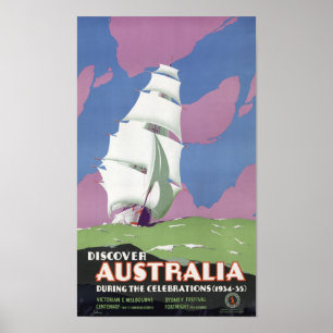 Poster Viagens vintage da Austrália restaurada