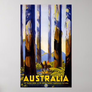 Poster Viagens vintage da Austrália restaurada