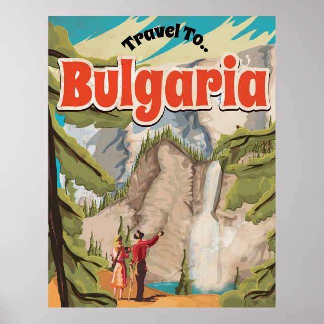 Poster Viagens vintage da Bulgária (Frente)
