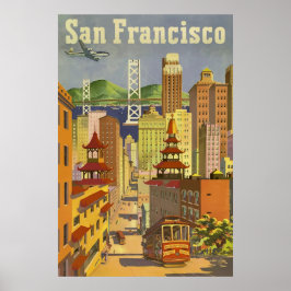 Poster Viagens vintage da Califórnia em São Francisco