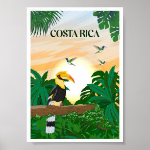 Poster viagens vintage da Costa Rica